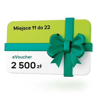 Miejsce 12 do 22 – eVoucher 2 500 zł